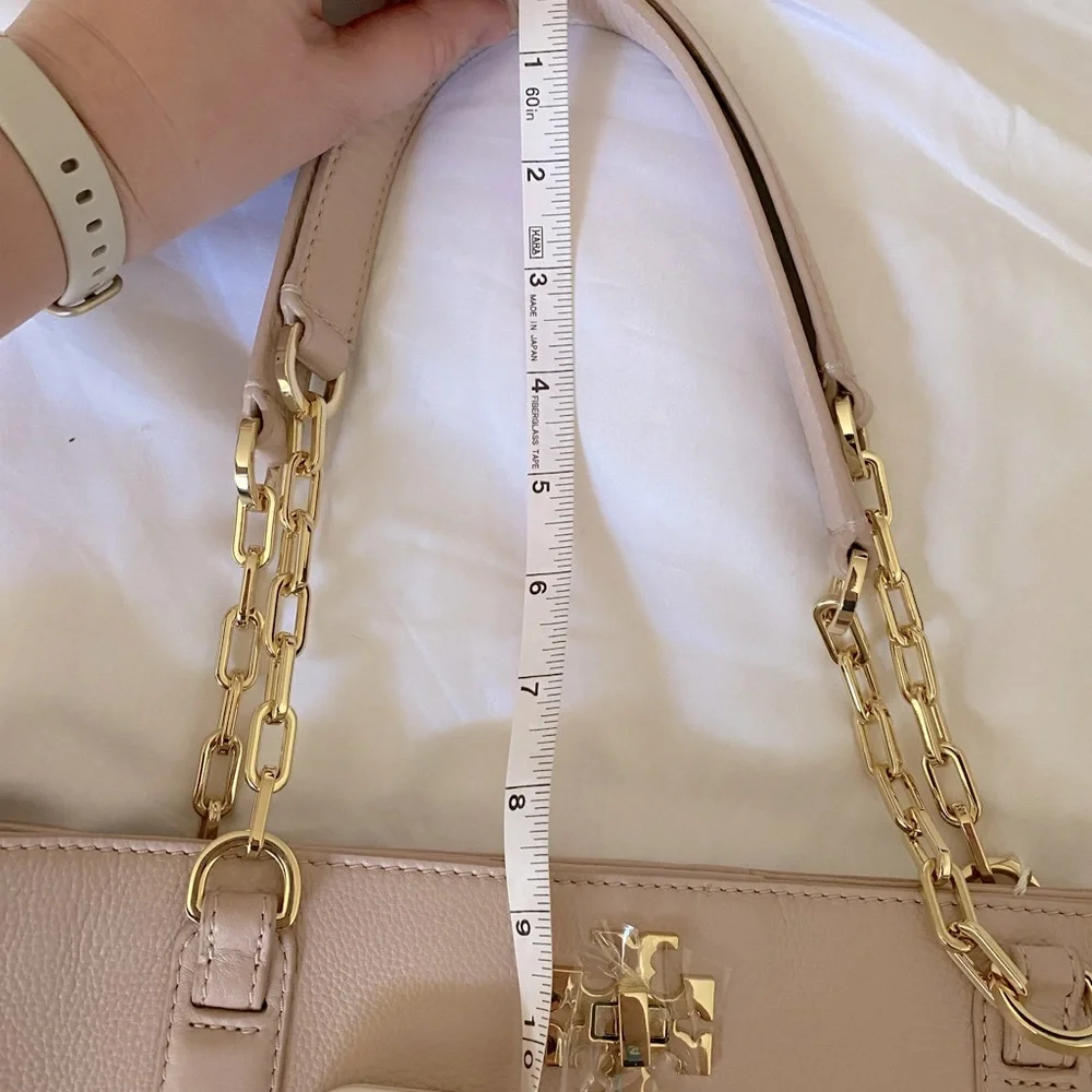 NWT Tory Burch Light Oak Pebbled Leather Mercer Tote 34034